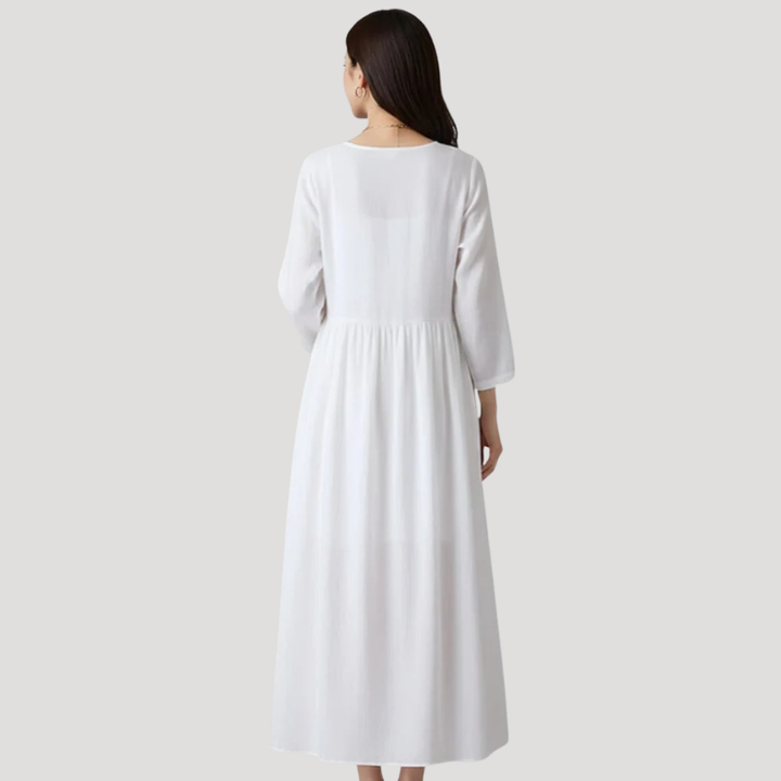 Women's Maxi Dress Long Sleeve Round Neck A Line Casual