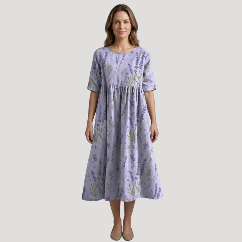 Women's Dress Floral Midi A Line Short Sleeve Casual Summer