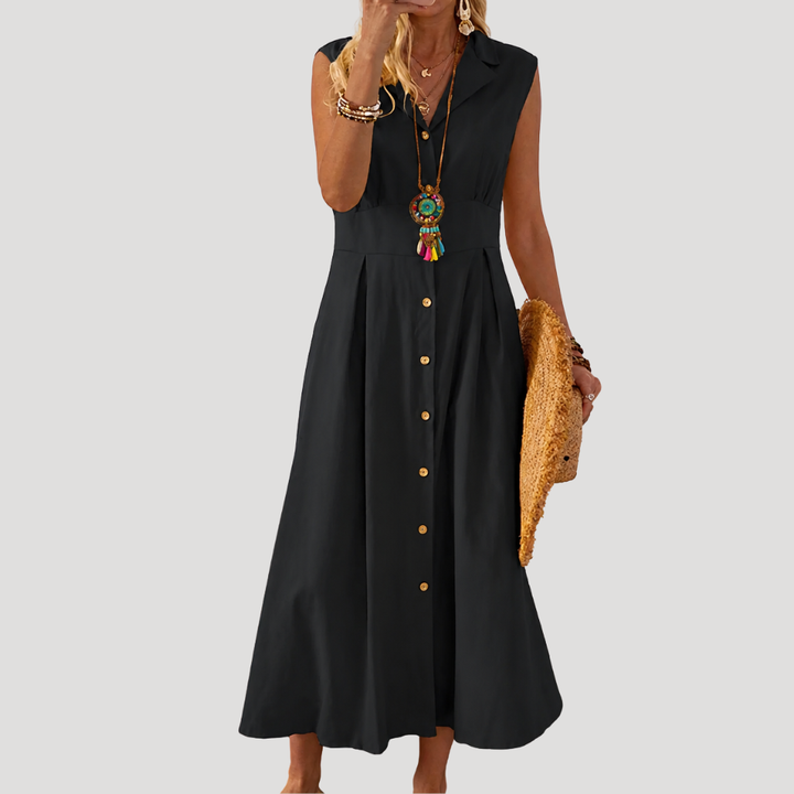 Women's Summer Dress Maxi Sleeveless V-Neck A Line