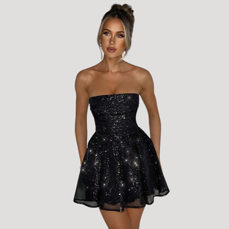 Women's Mini Dress Strapless Fit And Flare Party Cocktail