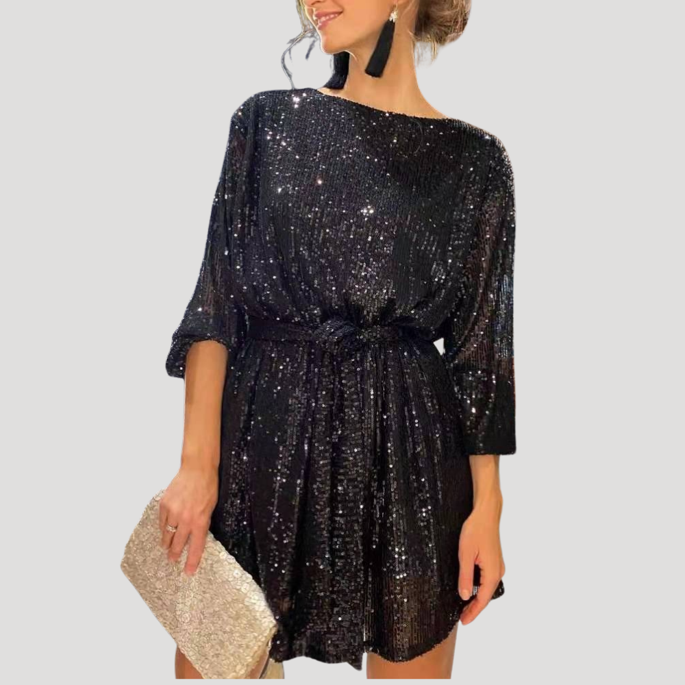 Women's Sequin Mini Dress Long Sleeve Party Cocktail Party