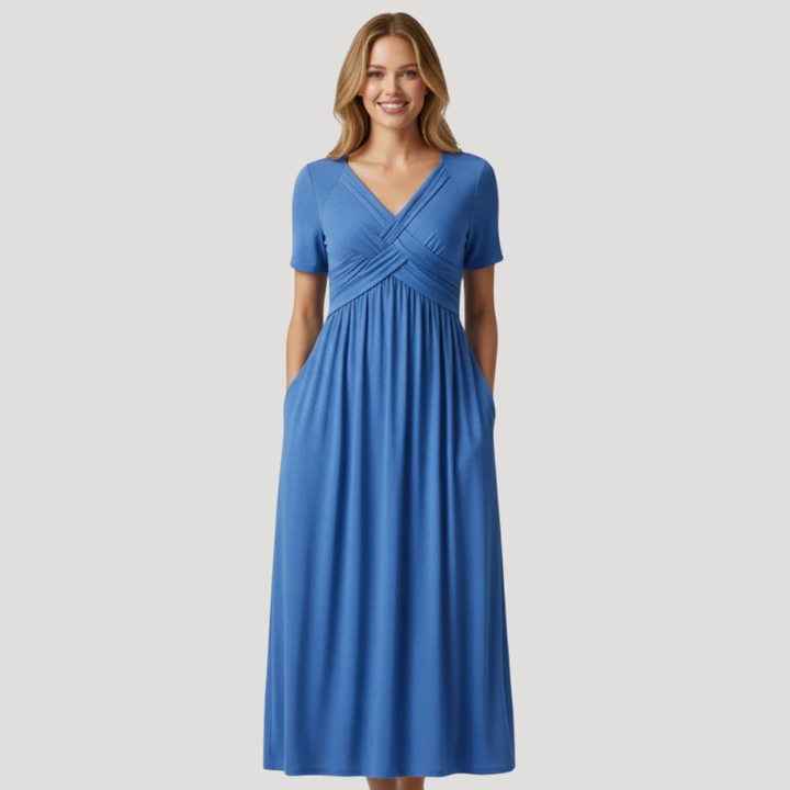 Women's Maxi Dress Wrap Dress V Neck A Line Summer