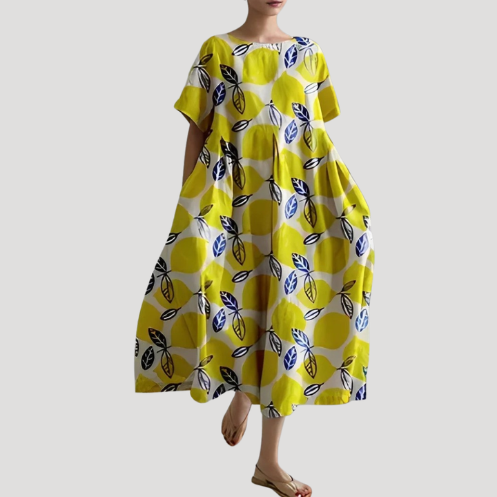 Women's Maxi Dress Floral Casual Loose Short Sleeve