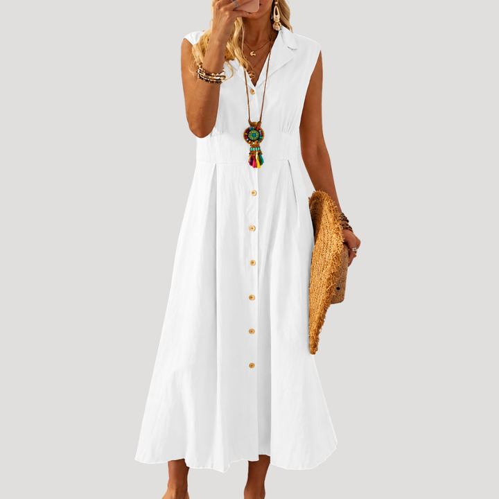 Women's Summer Dress Maxi Sleeveless V-Neck A Line