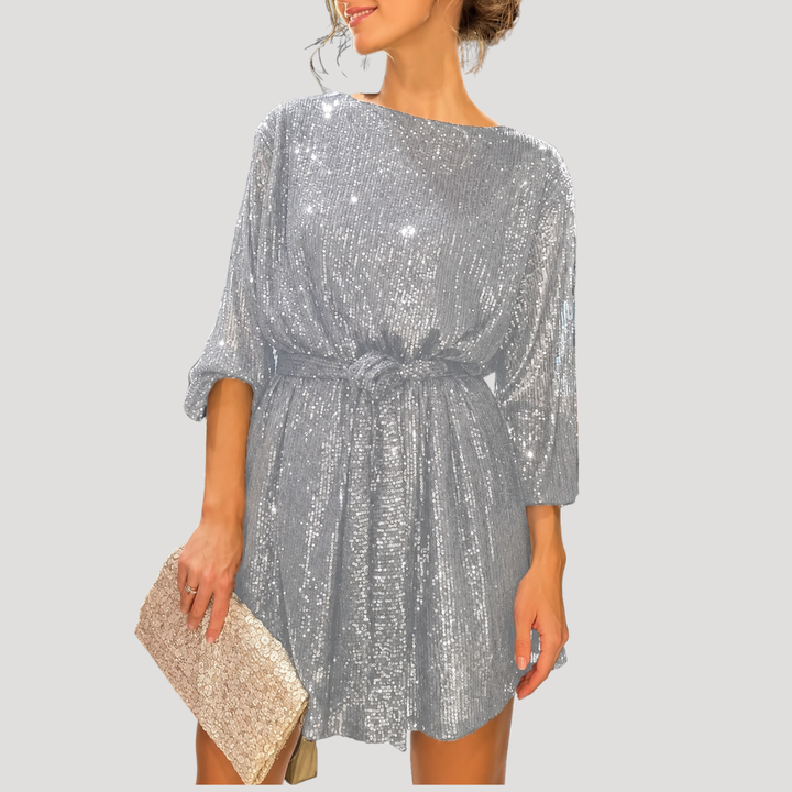 Women's Sequin Mini Dress Long Sleeve Party Cocktail Party