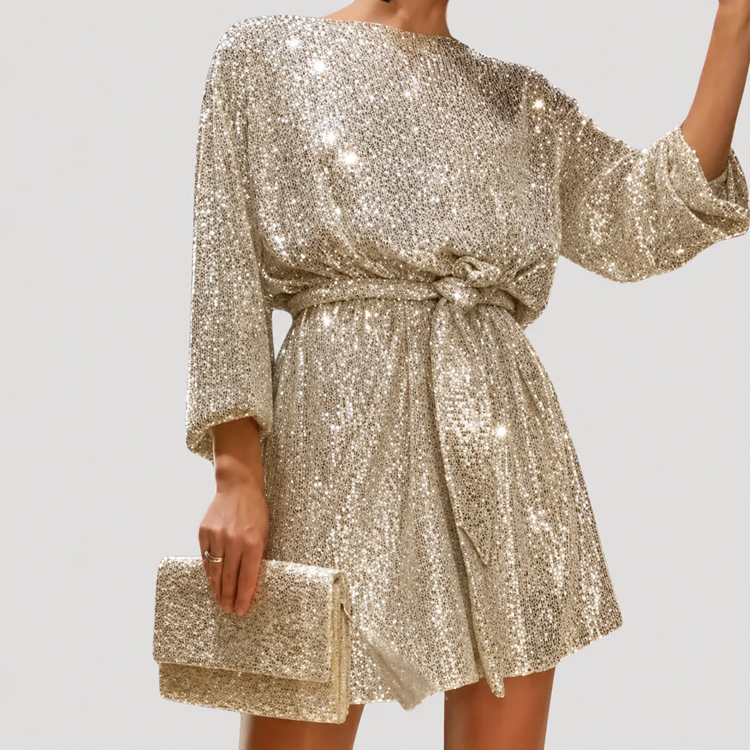 Women's Sequin Mini Dress Long Sleeve Party Cocktail Party