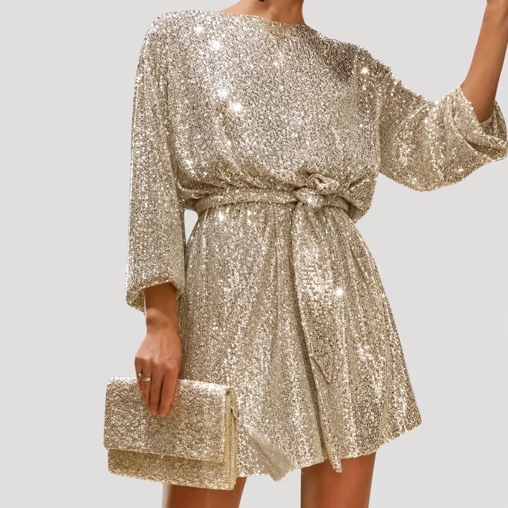 Women's Sequin Mini Dress Long Sleeve Party Cocktail Party